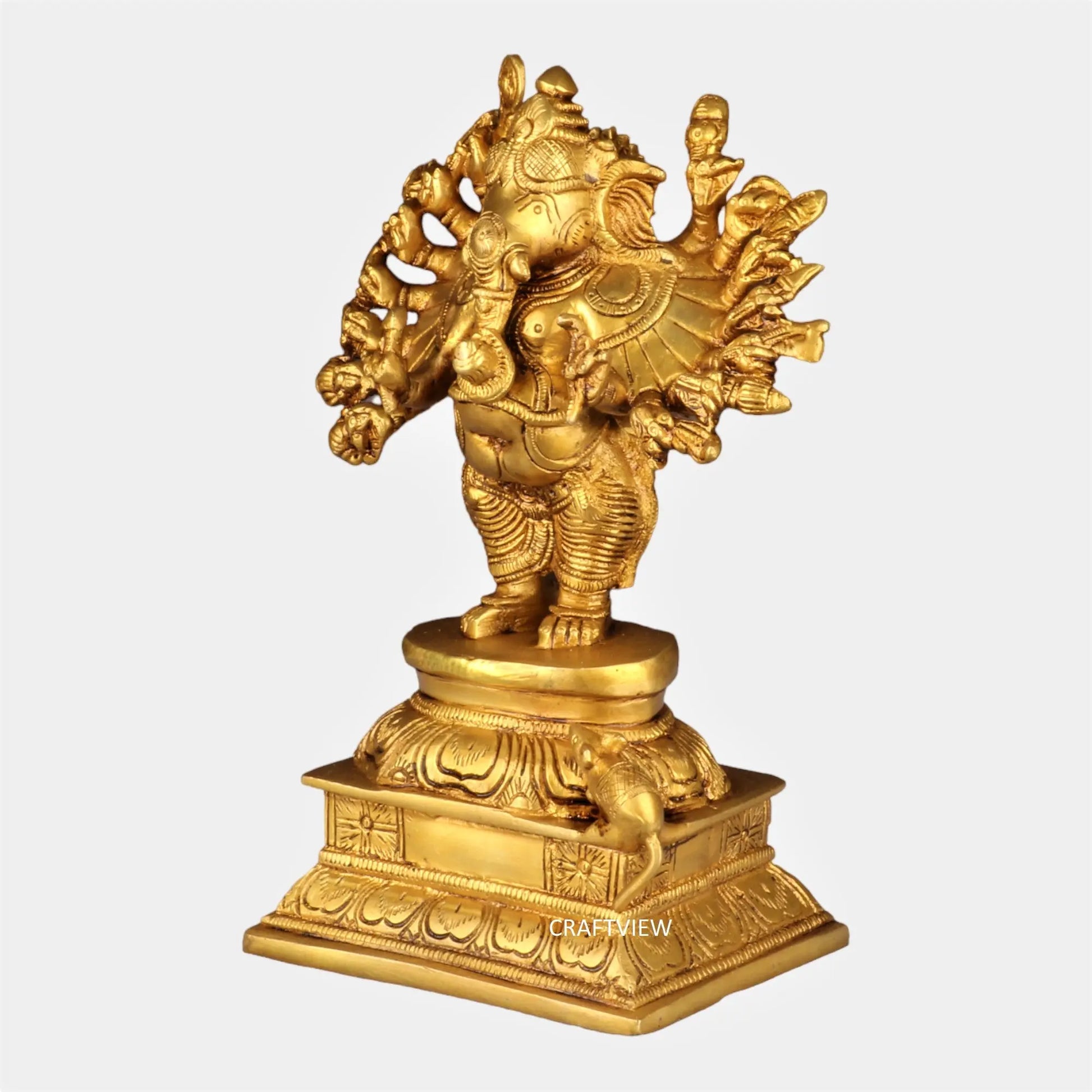 Brass Sixteen Hand Ganesh Statue craftsview