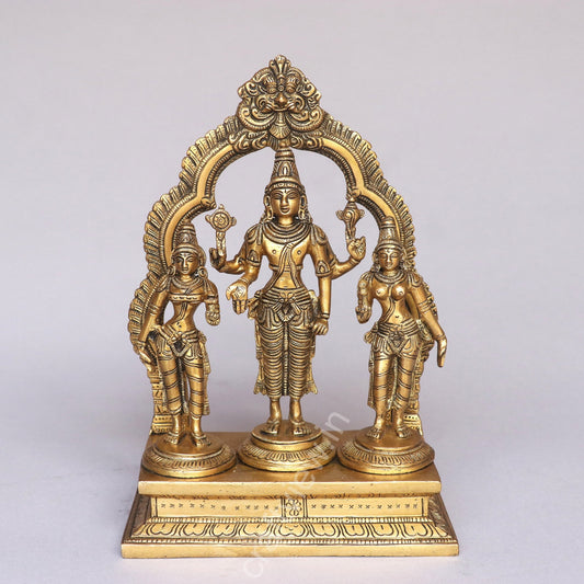 Brass Lord Vishnu With Goddess Lakshmi
