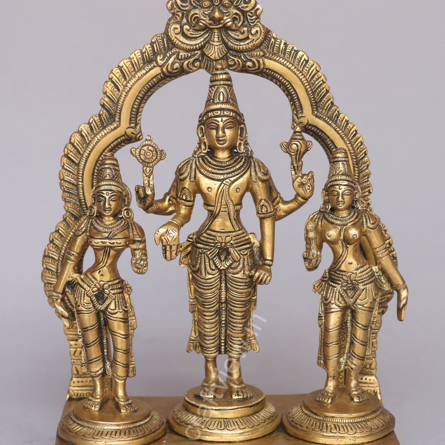 Brass Lord Vishnu With Goddess Lakshmi