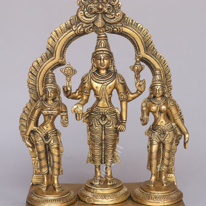 Brass Lord Vishnu With Goddess Lakshmi