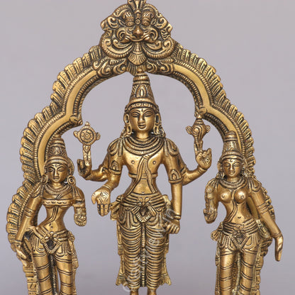 Brass Lord Vishnu With Goddess Lakshmi