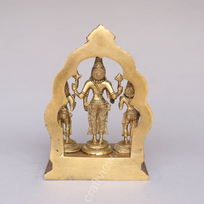 Brass Lord Vishnu With Goddess Lakshmi
