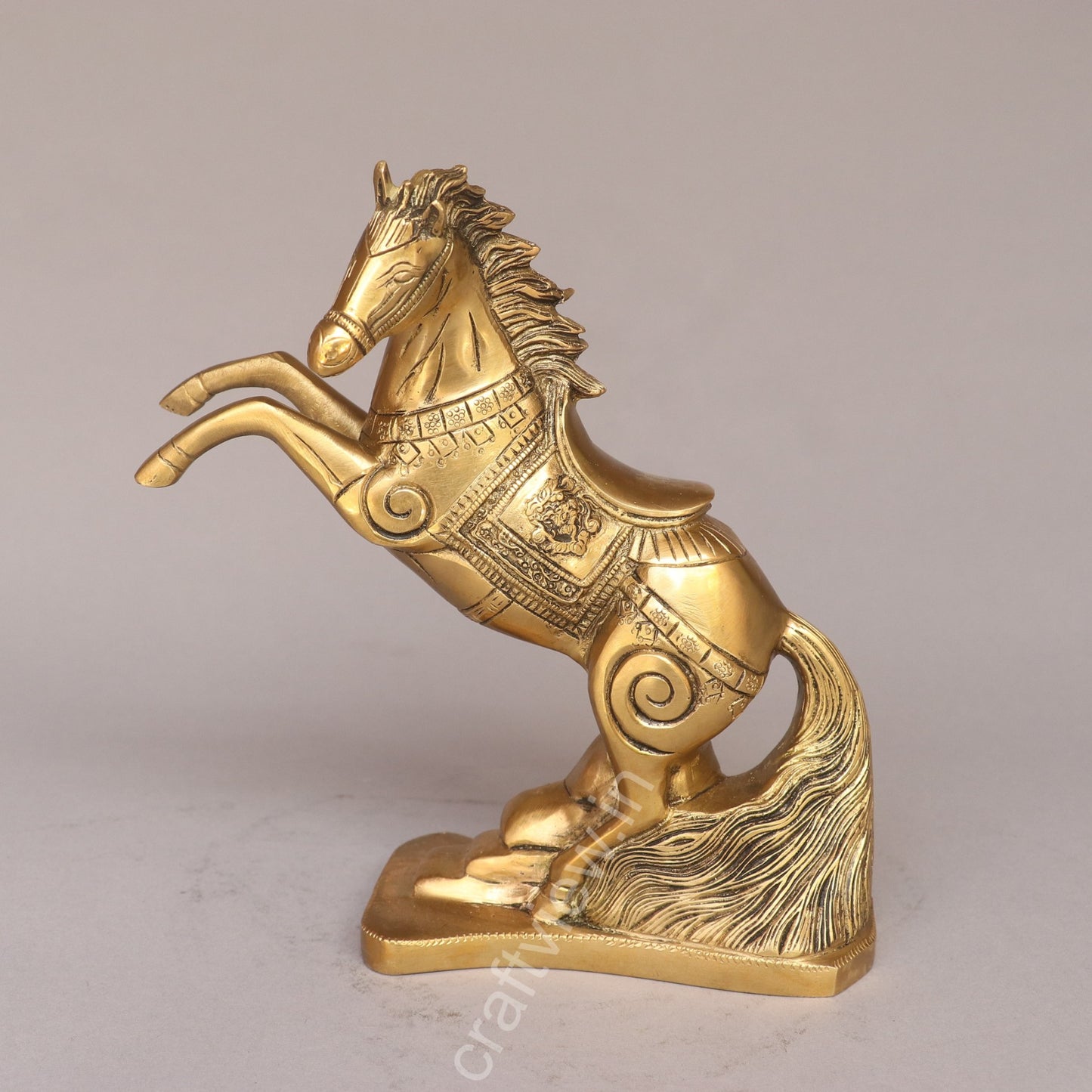 Brass Rearing Horse Figurine