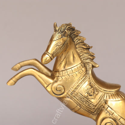 Brass Rearing Horse Figurine