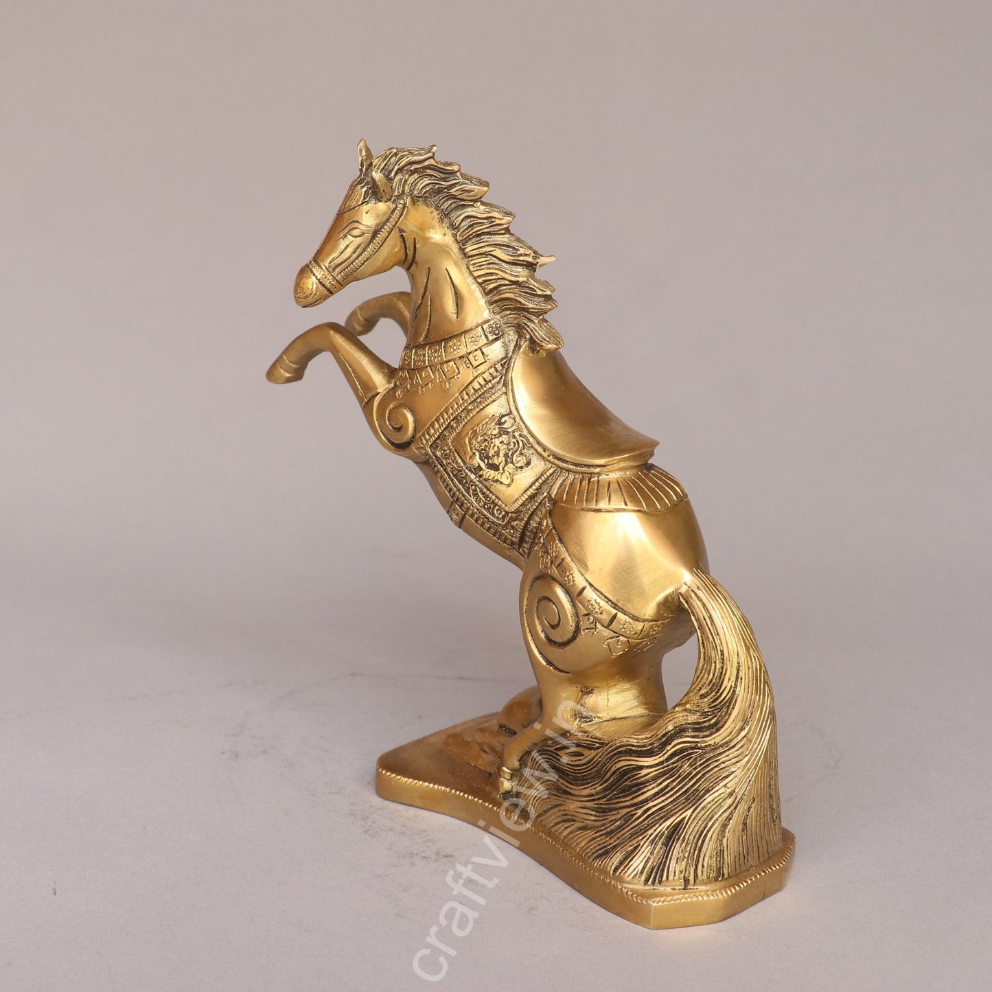 Brass Rearing Horse Figurine