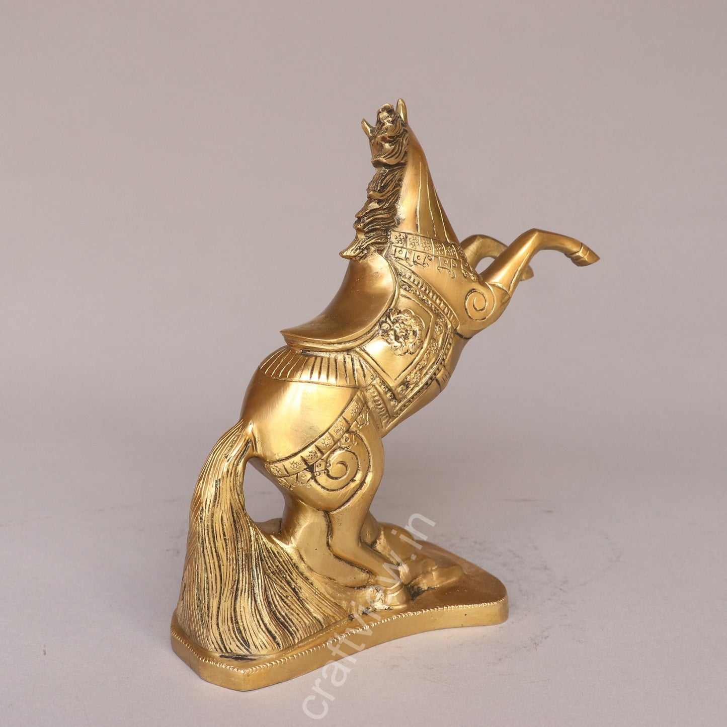 Brass Rearing Horse Figurine