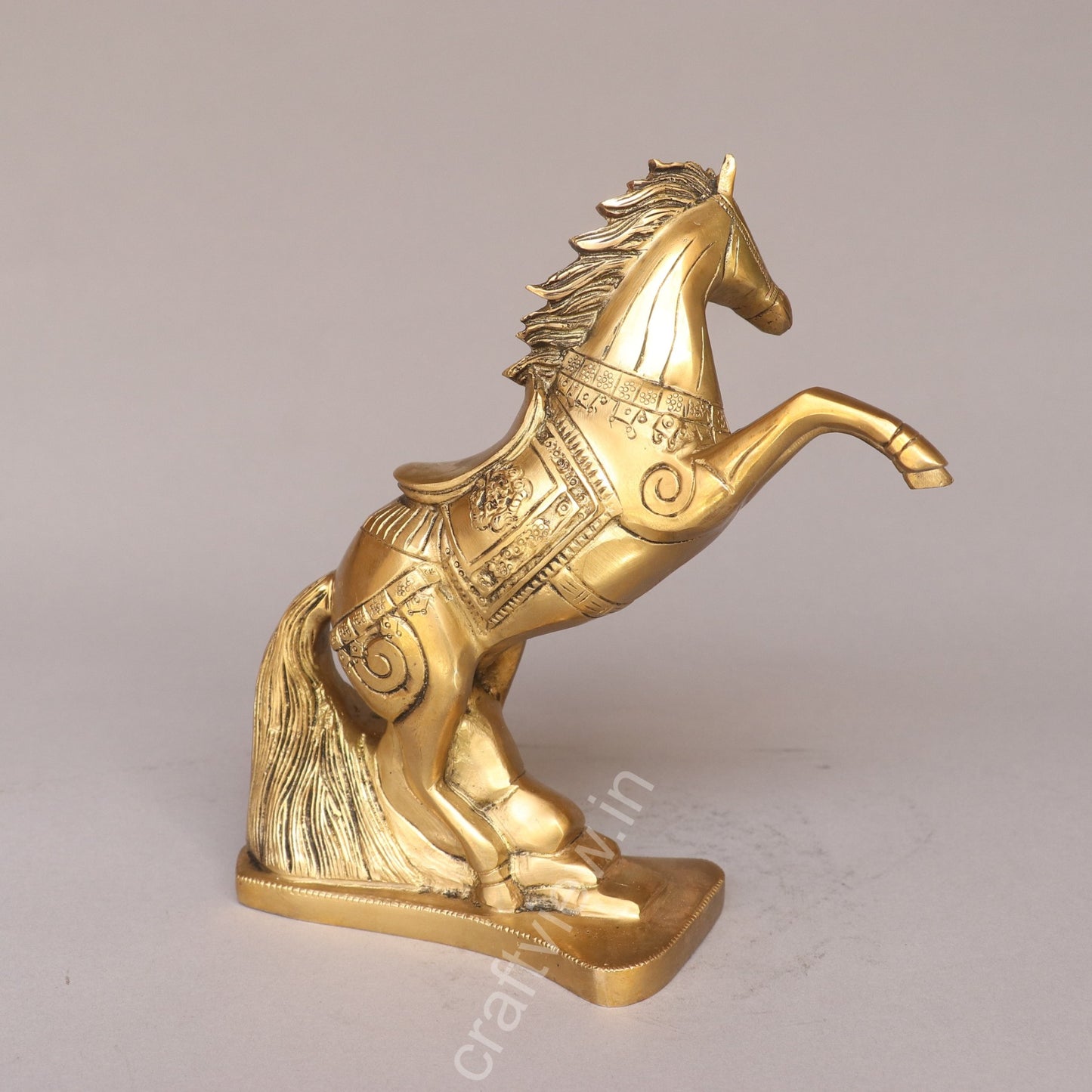 Brass Rearing Horse Figurine