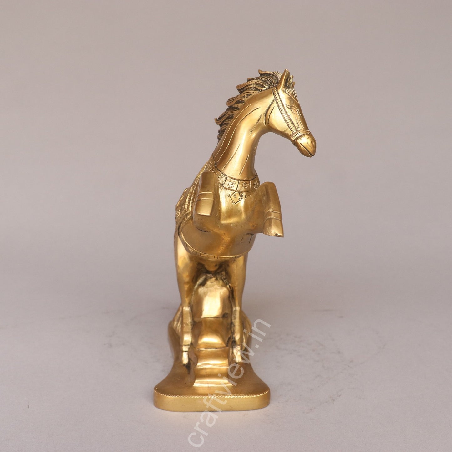 Brass Rearing Horse Figurine