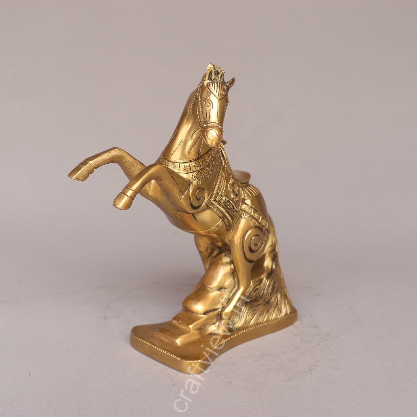 Brass Rearing Horse Figurine
