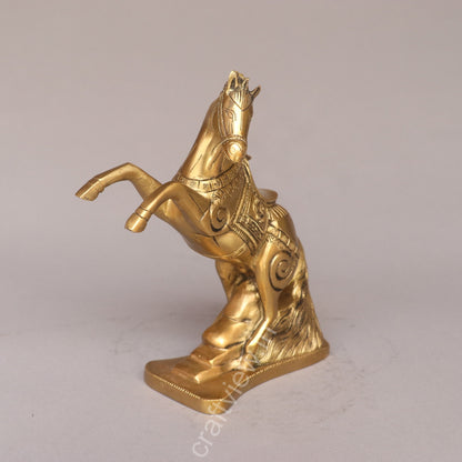Brass Rearing Horse Figurine