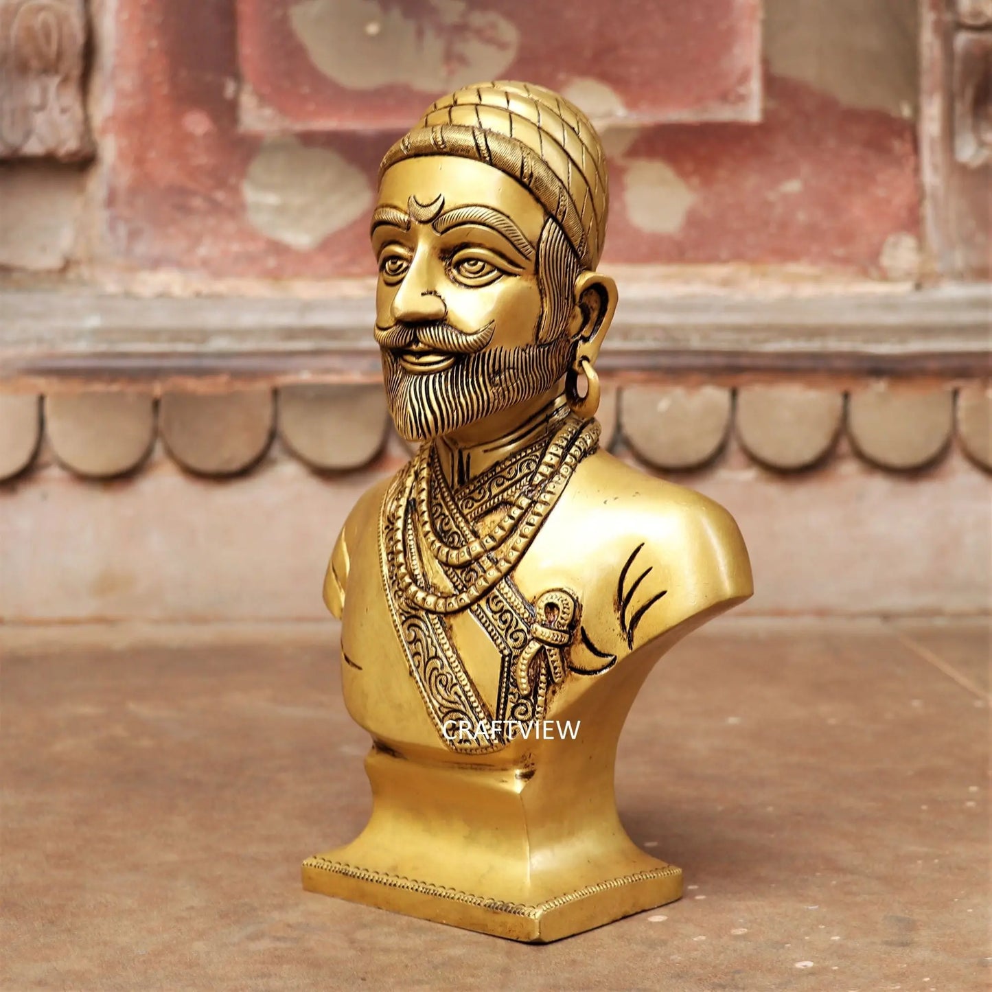 Brass Chatrapati Shivaji Maharaj Bust Décor Figurine Craftsview