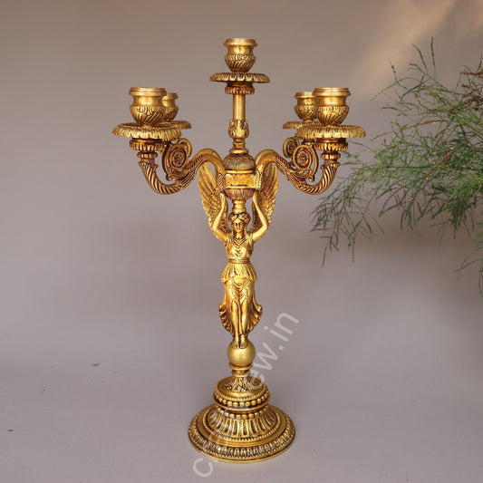 Brass Vintage Candle Stand Beautiful Addition Made by Artist