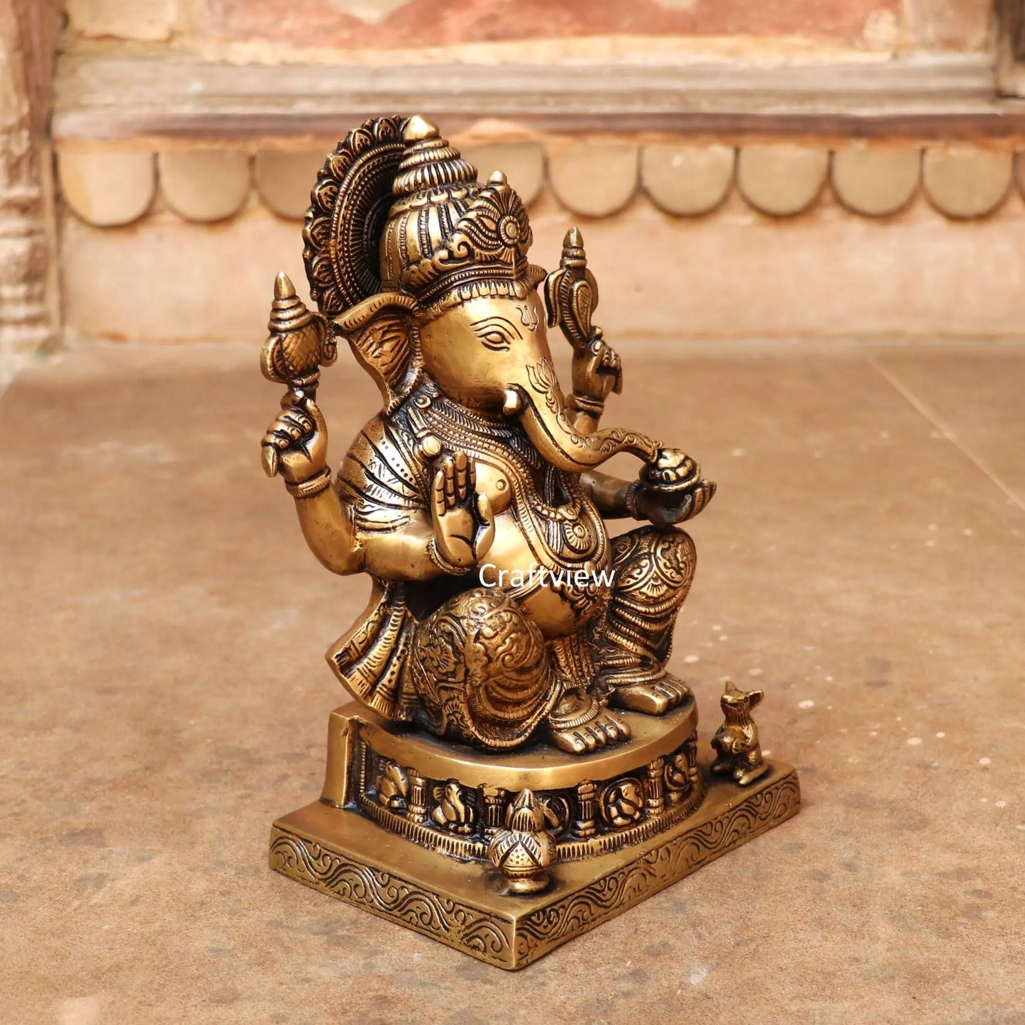 Brass Lord Ganesh Statue 11" craftsview