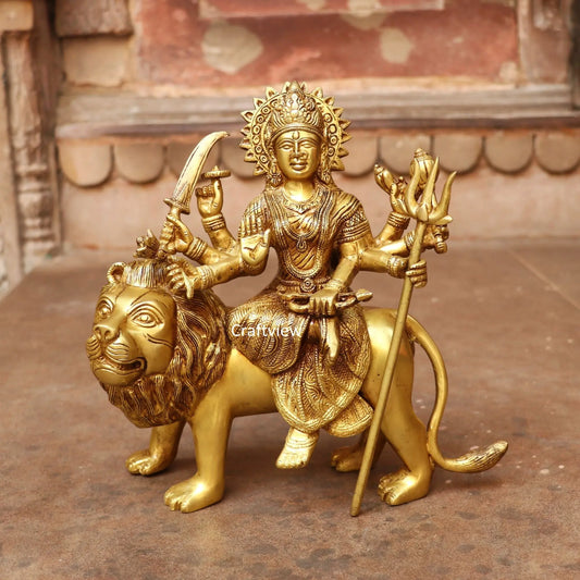 beautiful statue of Ma Sherawali Durga 10" Craftsview