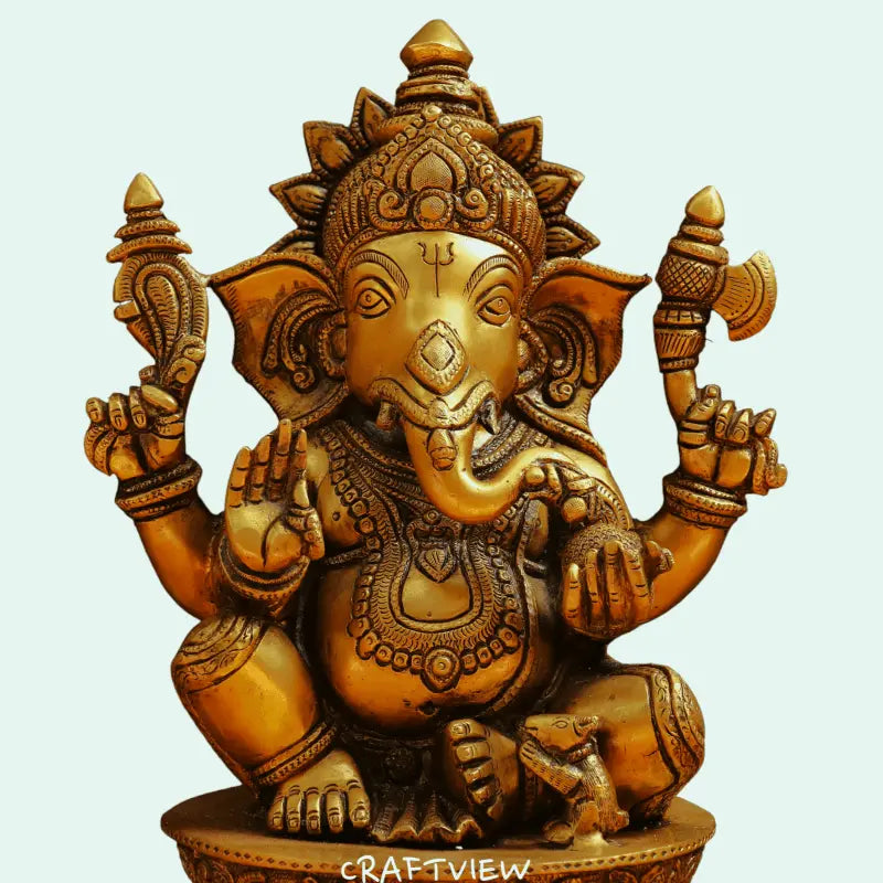 Brass Lord Ganesh Sculpture 14" craftsview