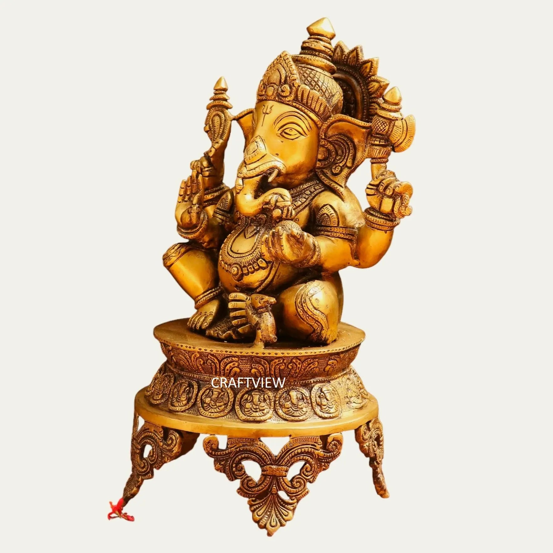 Brass Lord Ganesh Sculpture 14" craftsview