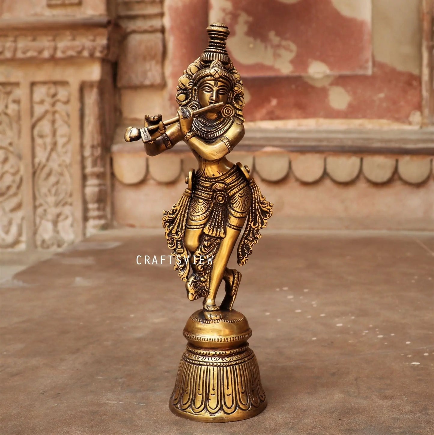 Brass Krishna Artistic Idol craftsview