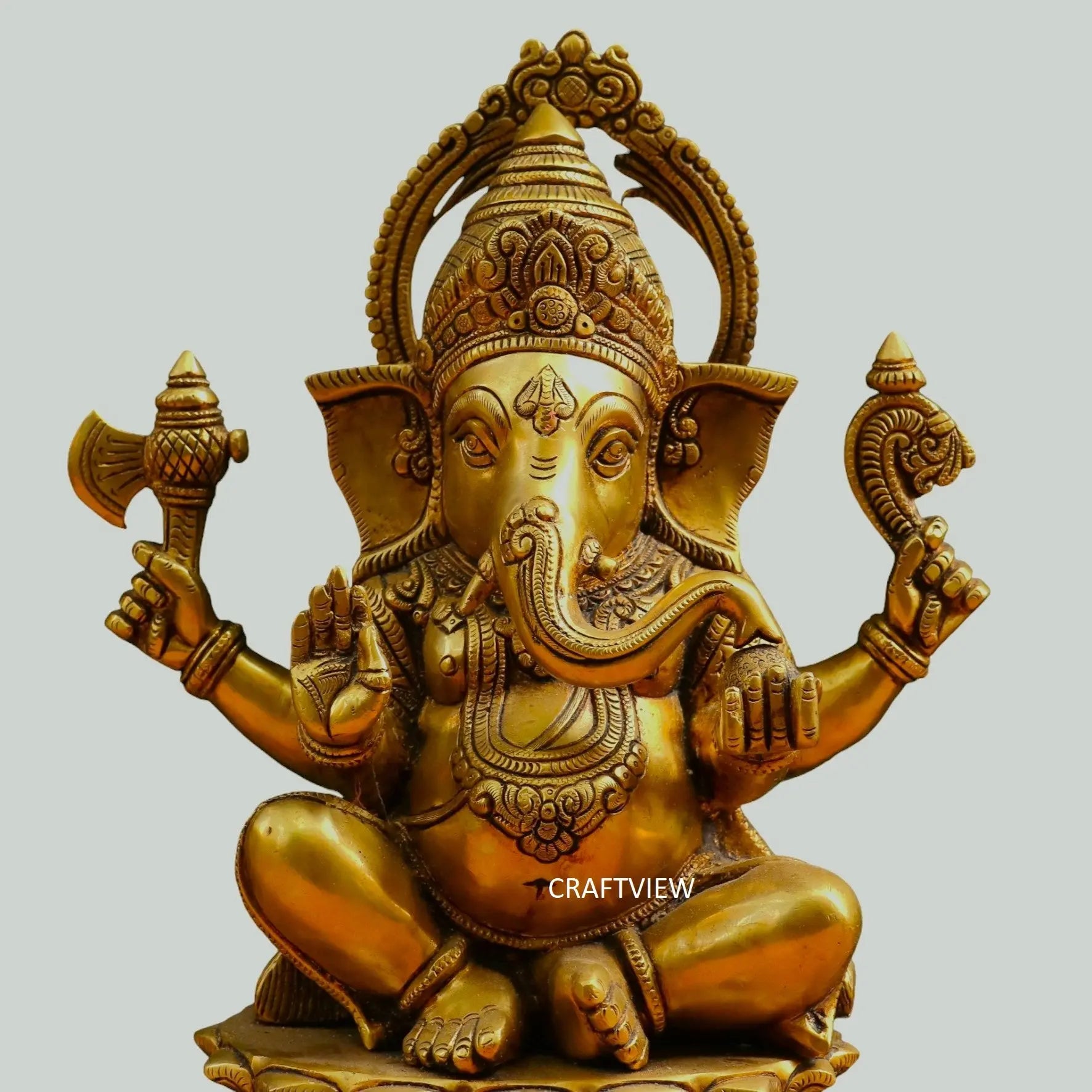 Brass Lord Ganesh Statue 14.5" craftsview