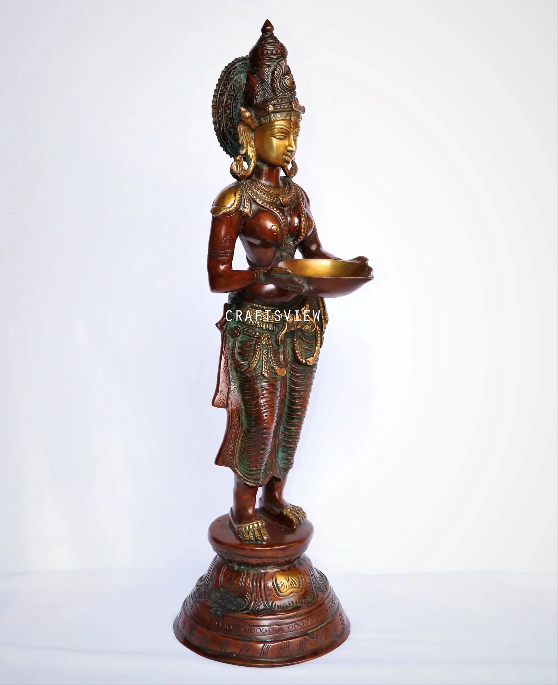 Brass Deeplakshmi Statue 28" craftsview