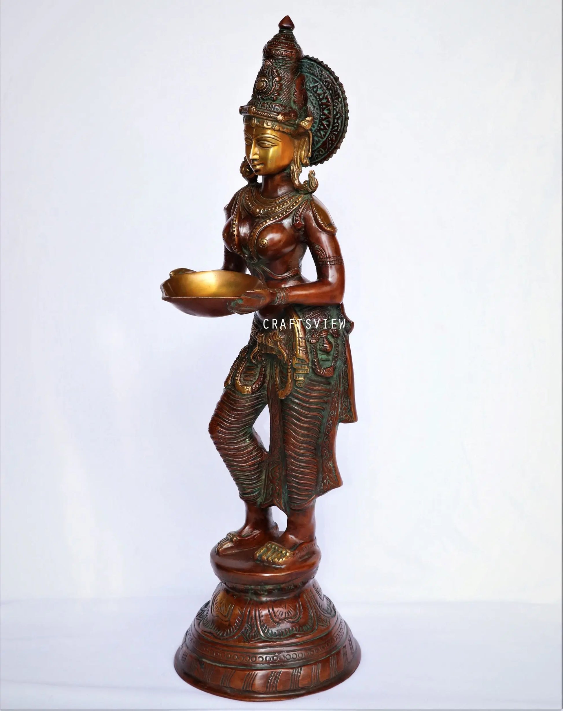 Brass Deeplakshmi Statue 28" craftsview