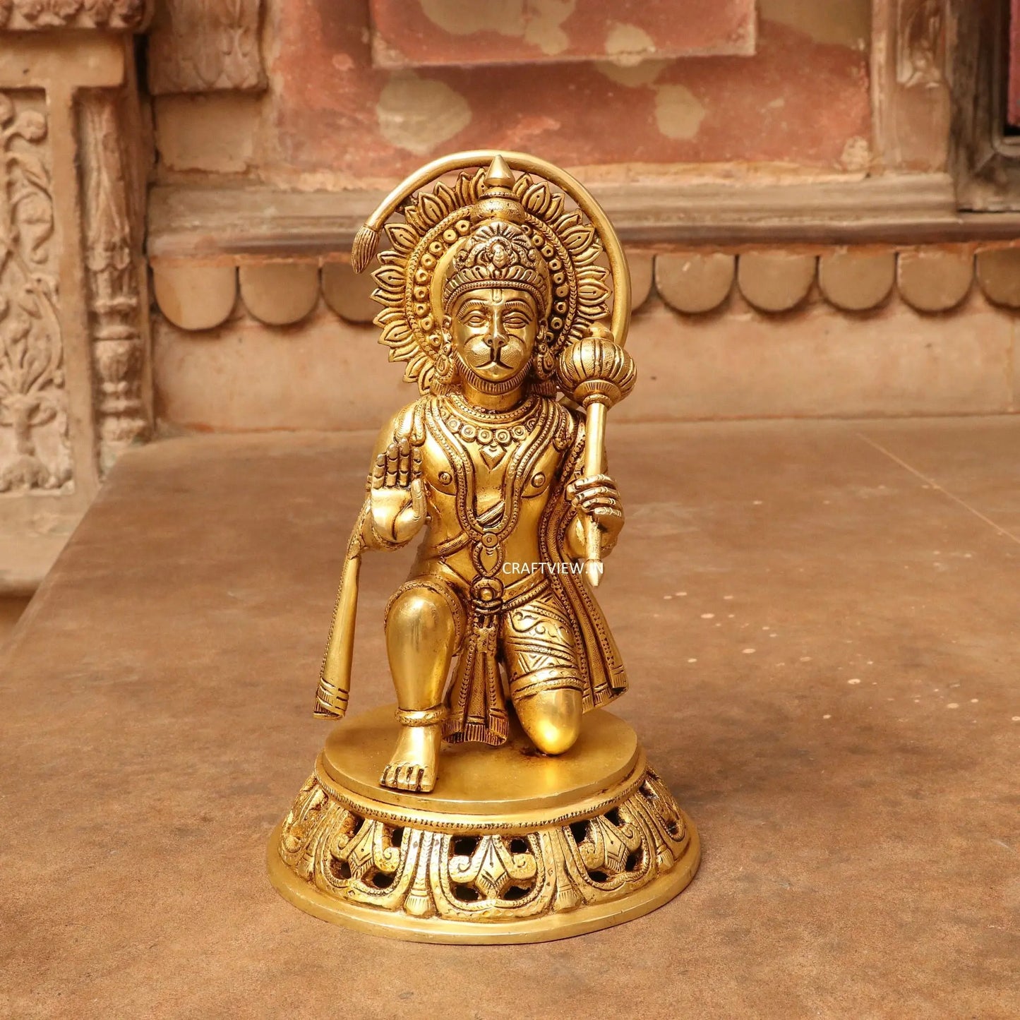 Brass Lord hanuman statue 11" craftsview