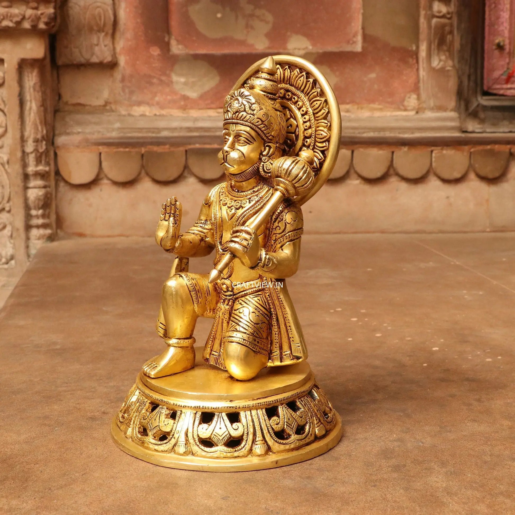 Brass Lord hanuman statue 11" craftsview