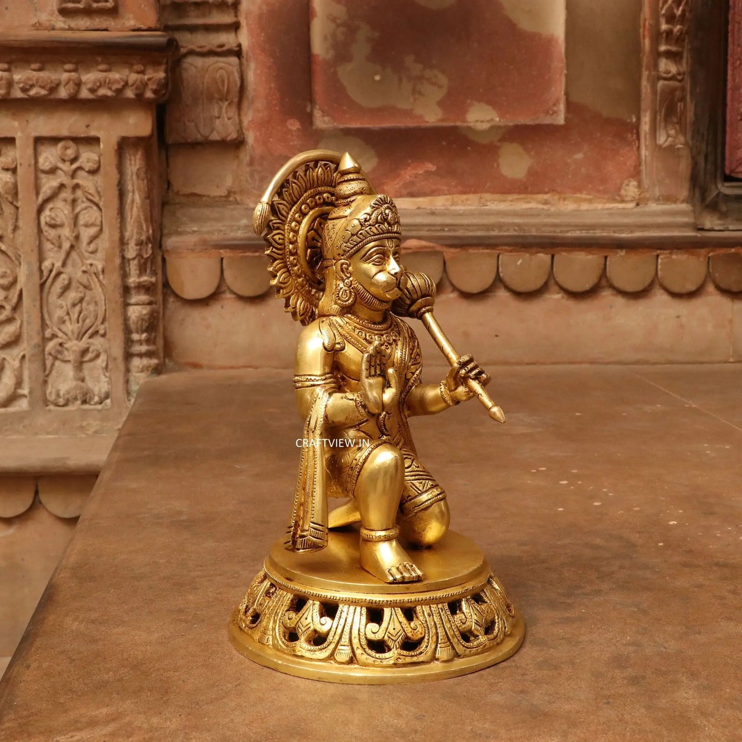 Brass Lord hanuman statue 11" craftsview