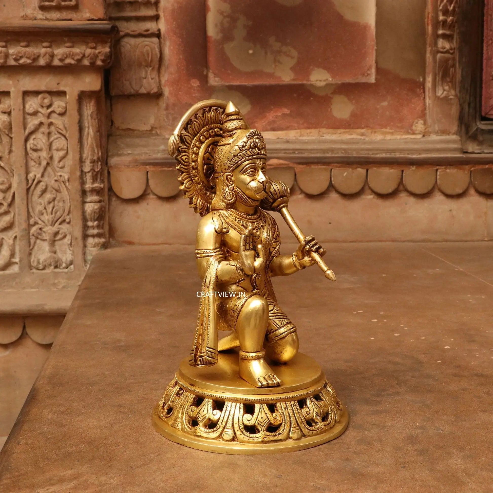 Brass Lord hanuman statue 11" craftsview