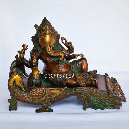 Brass Ganesh Statue 11" craftsview