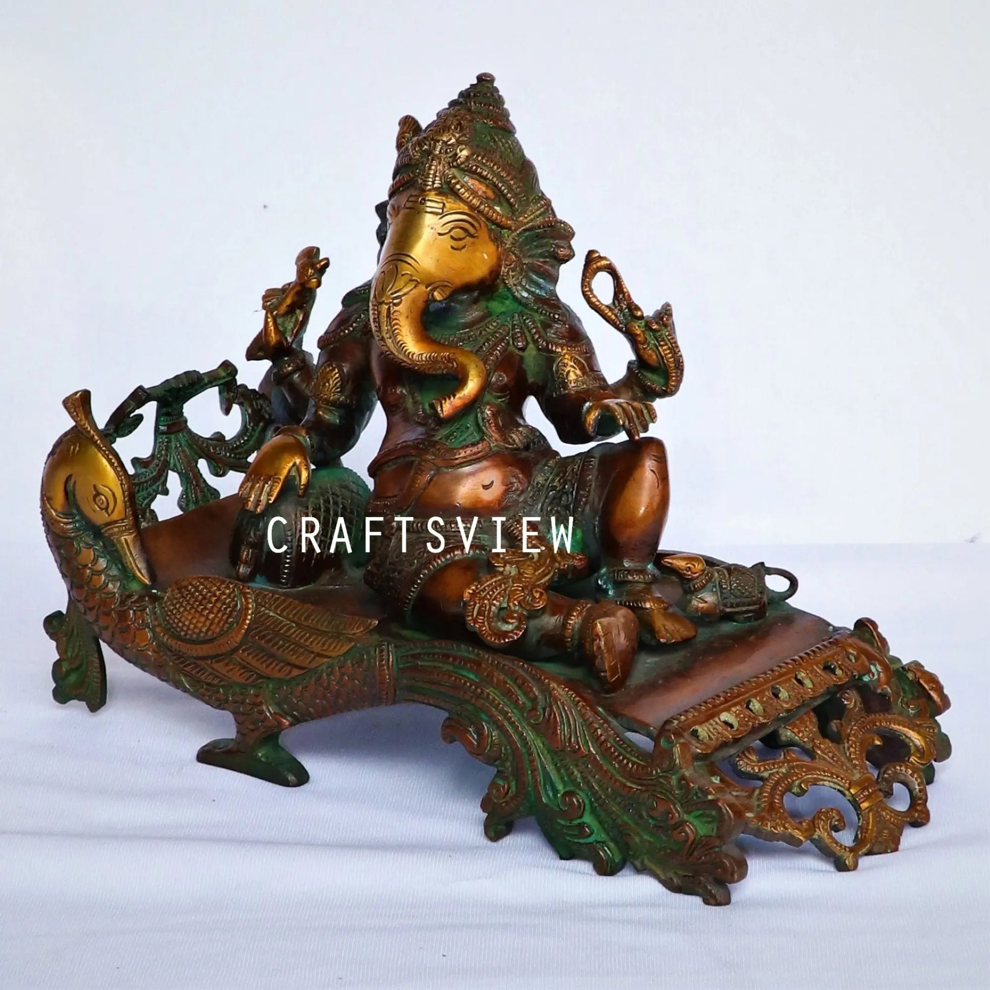 Brass Ganesh Statue 11" craftsview