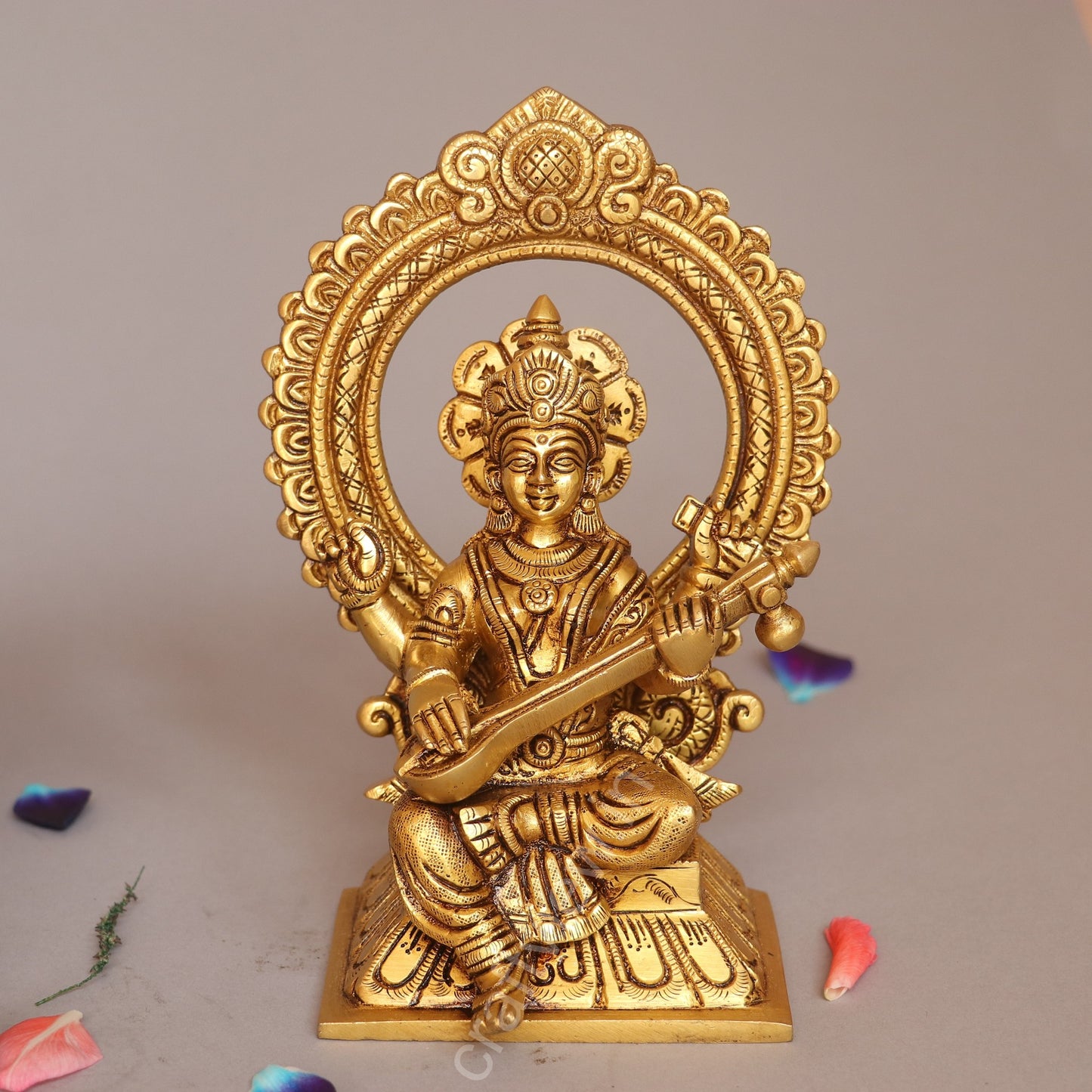 Superfine Ganesh Lakshmi Sarasvati Brass Idols