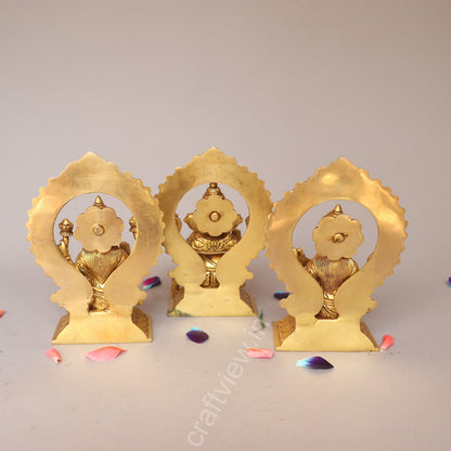 Superfine Ganesh Lakshmi Sarasvati Brass Idols