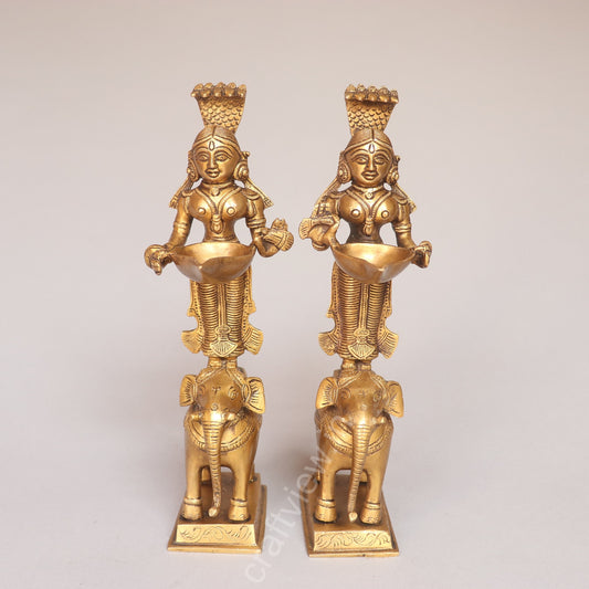 Superfine Brass Deep Lakshmi Set Of 2 Pcs