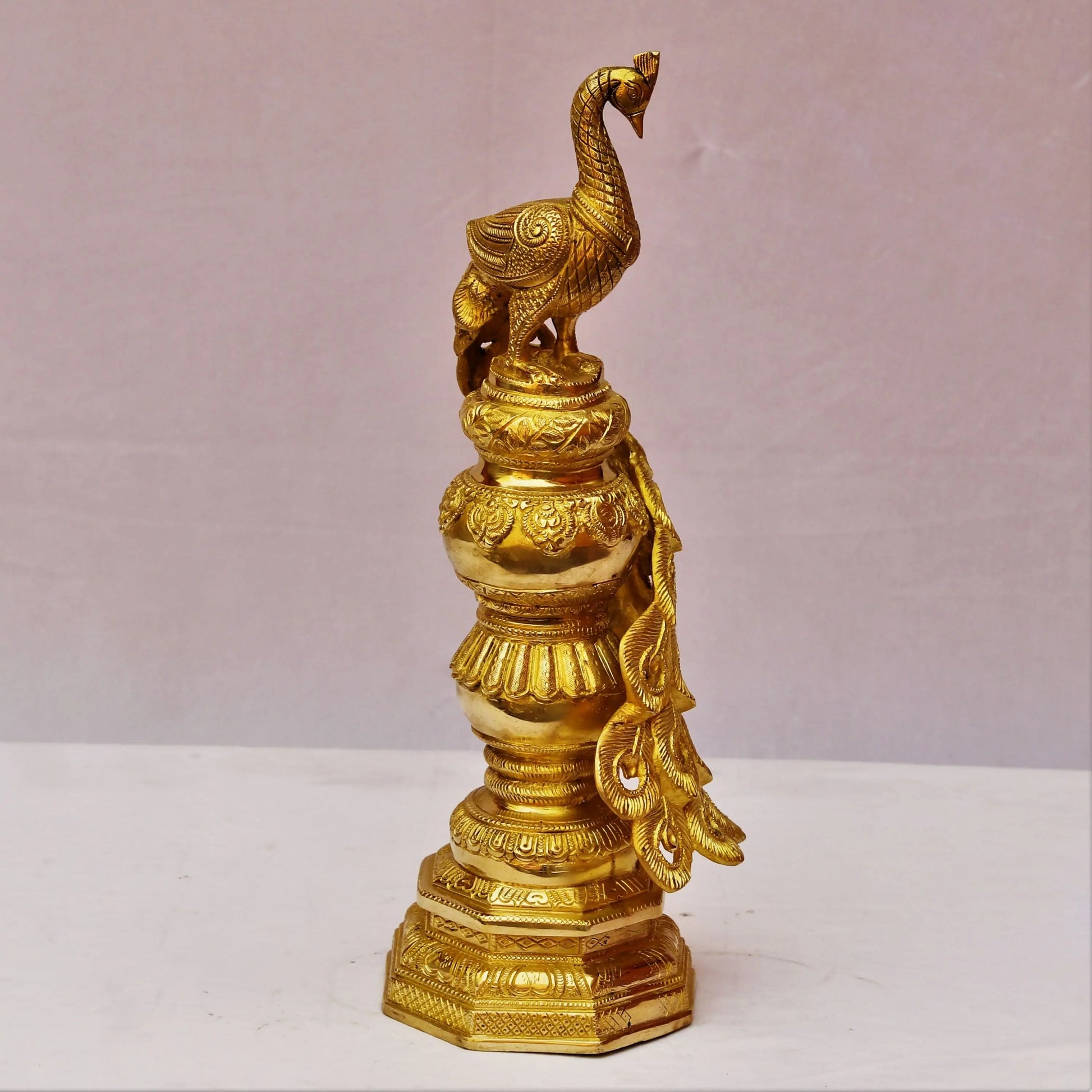 Brass Peacock  Decorative Stand craftsview