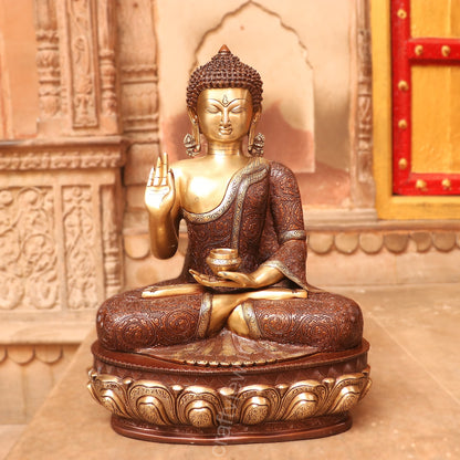 Brass Superfine Lord Buddha Blessing Idol