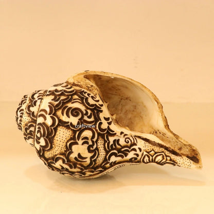 12 Arms Ganesh Hand Carved, Conch Shell Craftsview