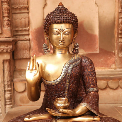 Brass Superfine Lord Buddha Blessing Idol