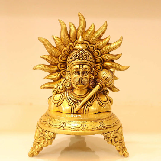 9.5" Brass Lord Hanuman Idol Craftsview