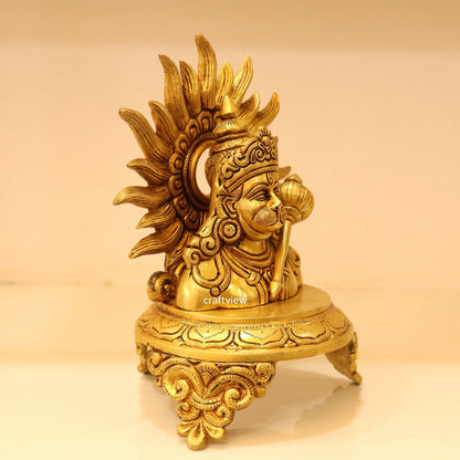 9.5" Brass Lord Hanuman Idol Craftsview