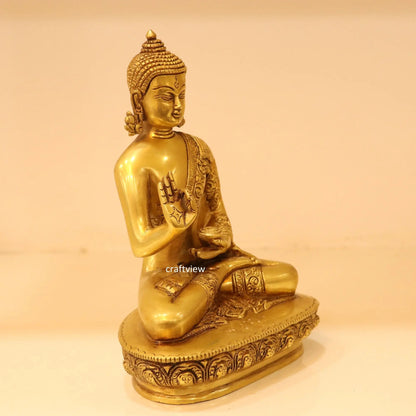 8.5" Brass Buddha Blessing Statue Craftsview