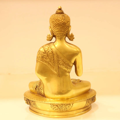 8.5" Brass Buddha Blessing Statue Craftsview