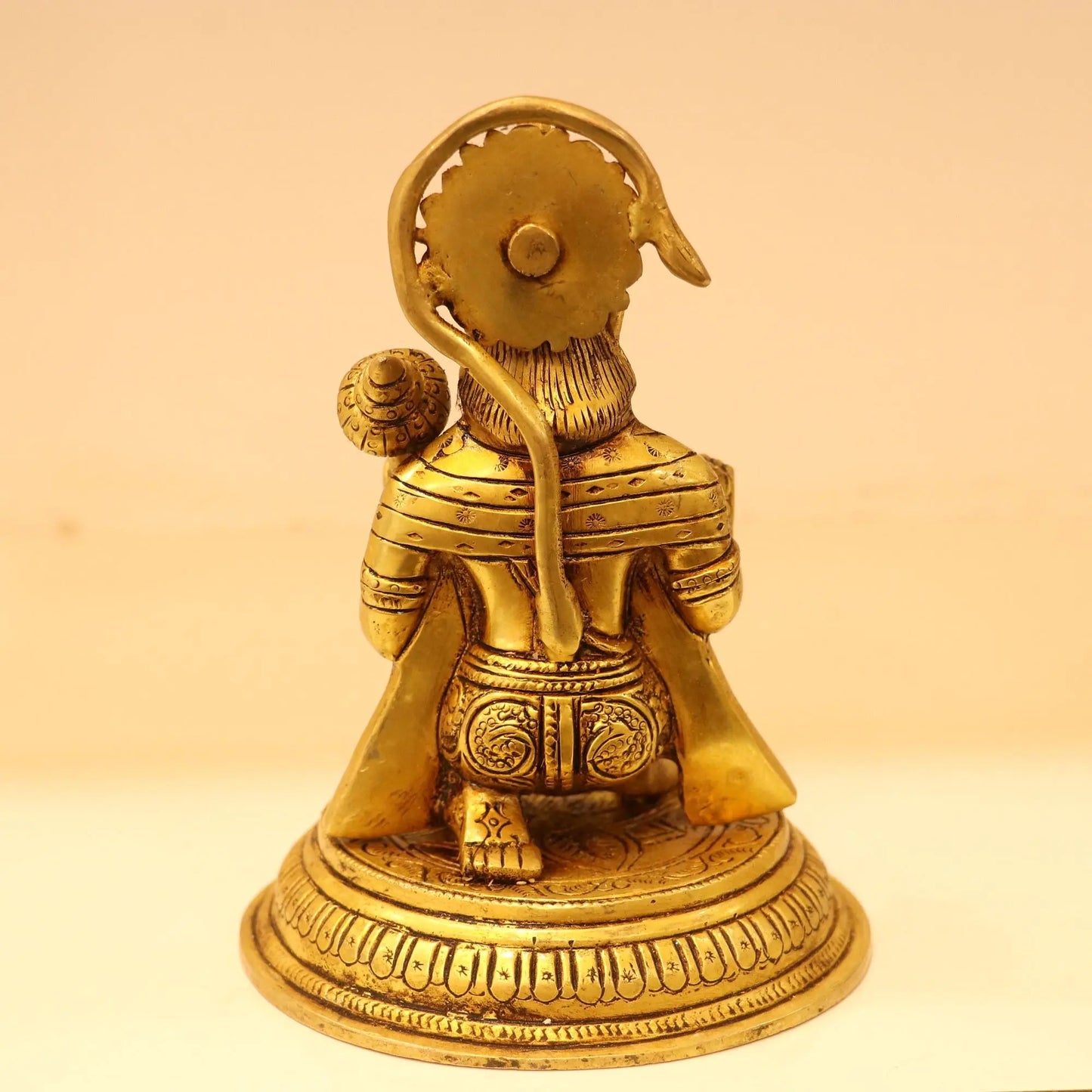 7" Brass Hanuman Sitting On Base Craftsview