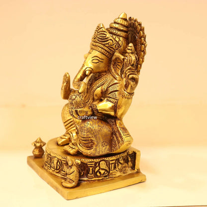 7" Brass Lord Ganesh Statue super fine Craftsview