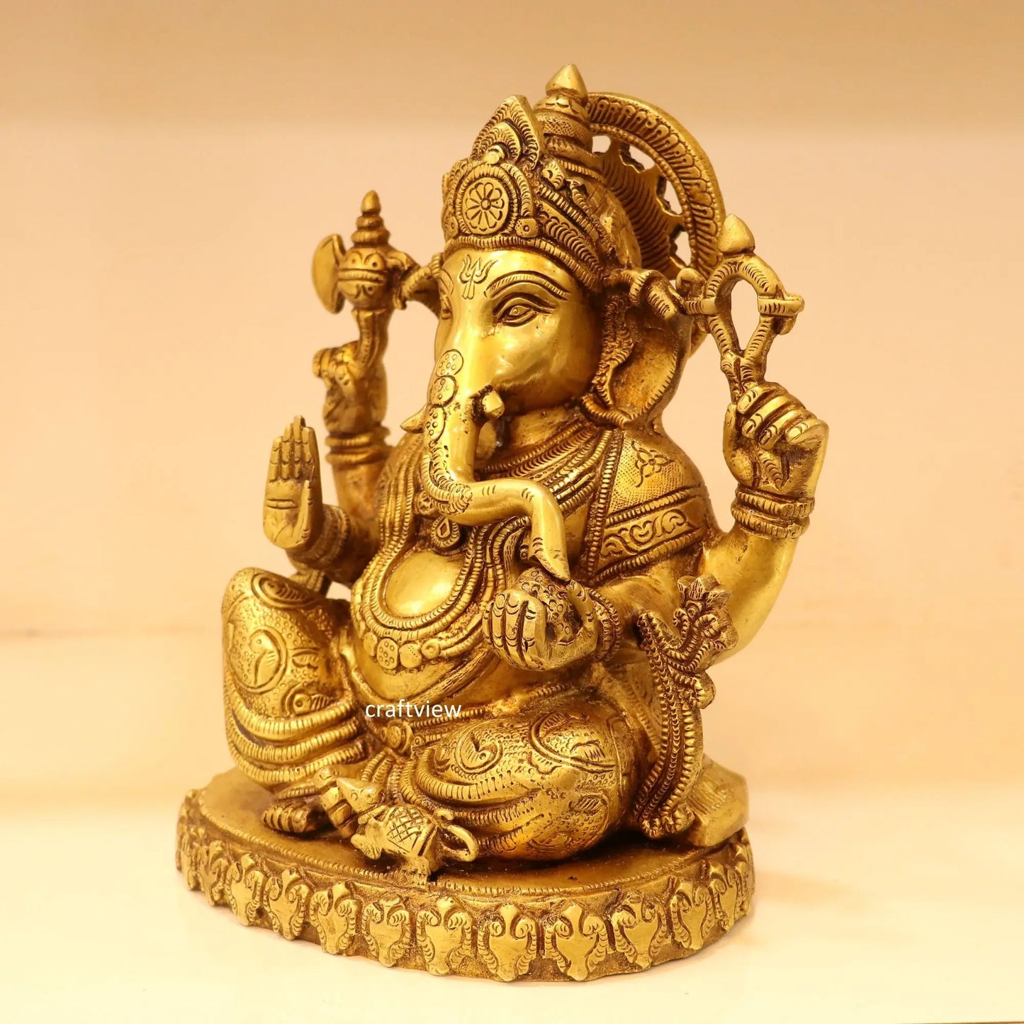 9.5"  Brass Lord Ganesh Statue super fine Craftsview