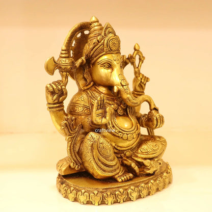 9.5"  Brass Lord Ganesh Statue super fine Craftsview