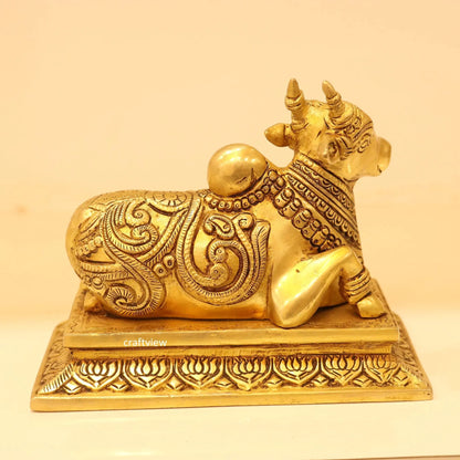 6" Brass Nandi Figurine Craftsview