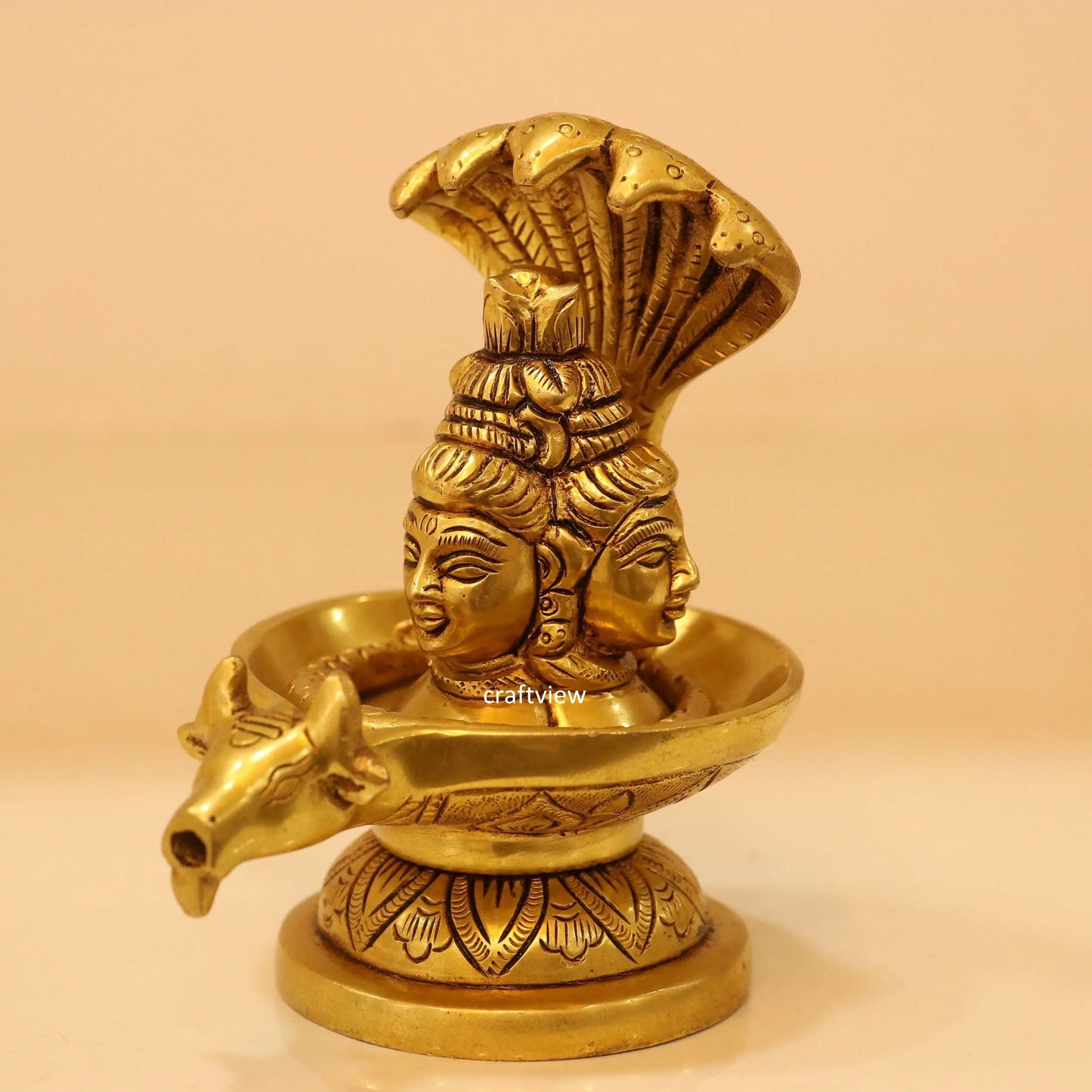 5" Brass Shiva lingam Superfine Brass Idols Craftsview