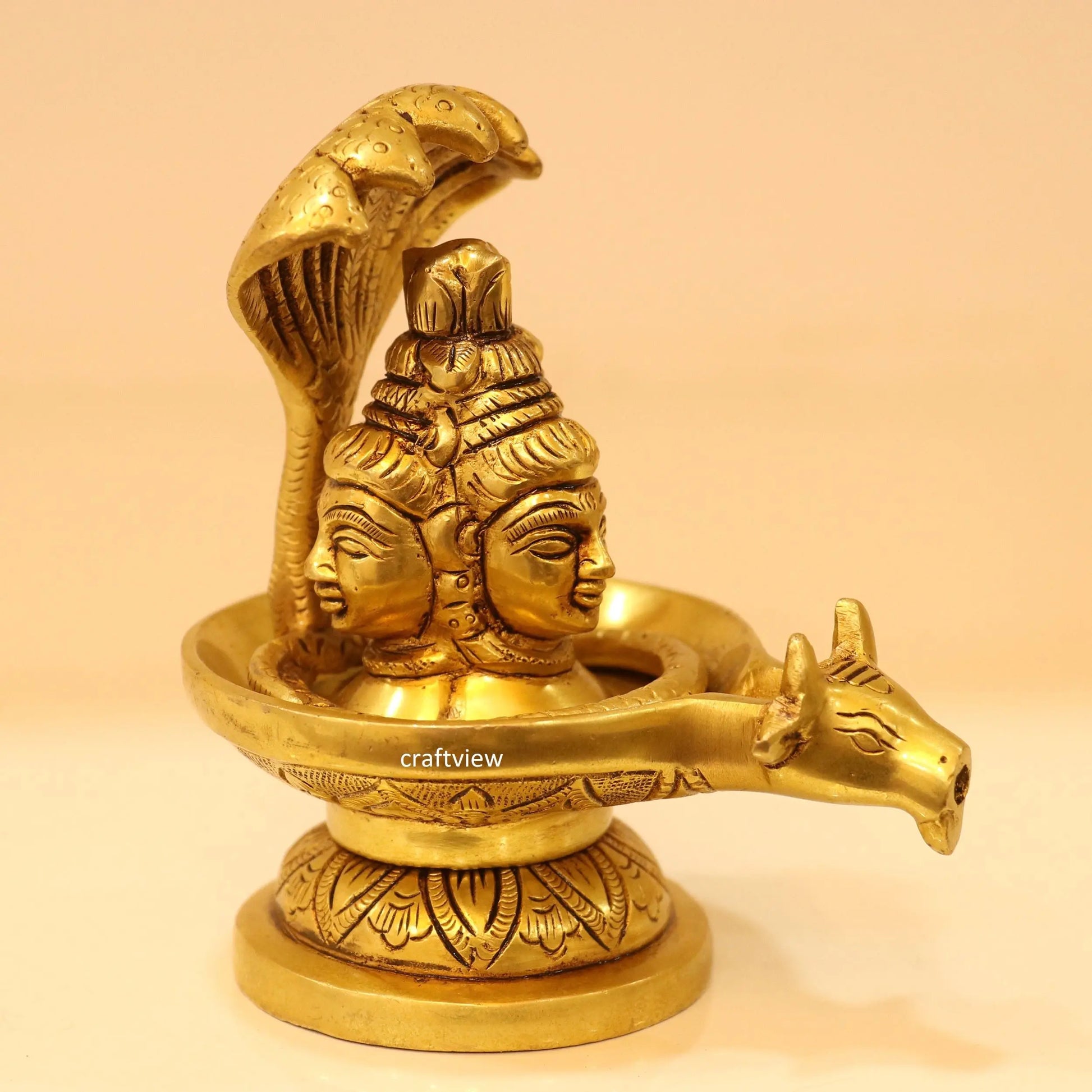 5" Brass Shiva lingam Superfine Brass Idols Craftsview