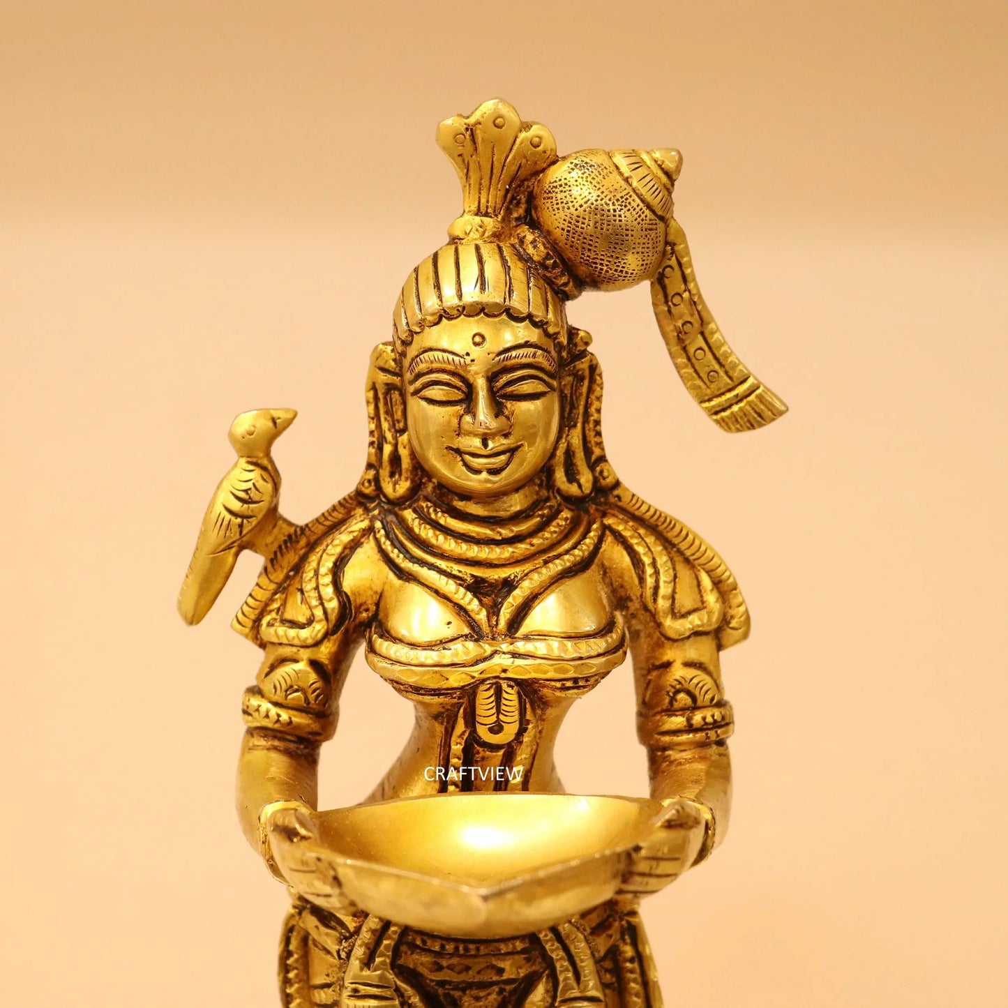 Brass Deep Lakshmi Statues 2 Peace of Set 11" Craftsview