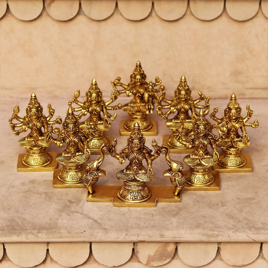 Ashta Lakshmi Superfine Brass Idols 5.5" Superfine Craftsview